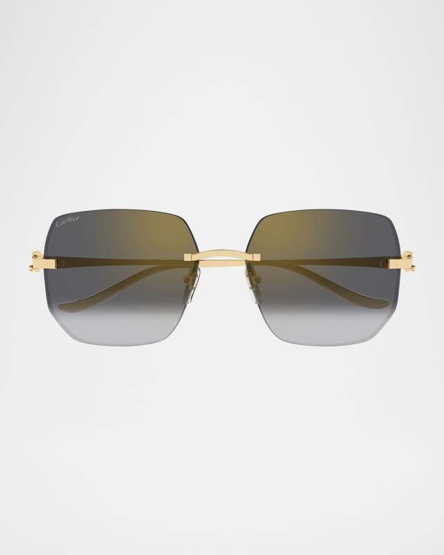 Rimless Metal Butterfly Sunglasses